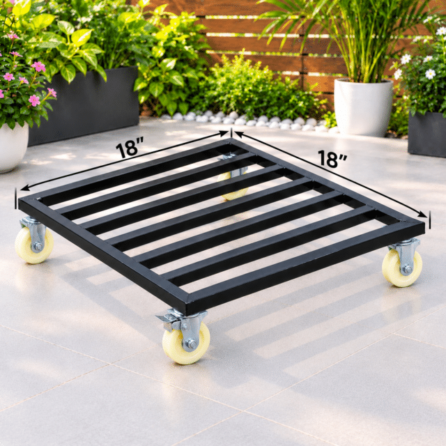 Heavy Duty Plant Pot Trolley – 18×18 Inch | 4 Wheels (ট্রলি)